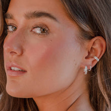 Load image into Gallery viewer, snake skin hoop earrings and ear cuff stacking set sterling silver-Lucy Ashton Jewellery
