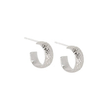 Load image into Gallery viewer, snake skin hoop earrings sterling silver-lucy ashton jewellery
