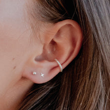 Load image into Gallery viewer, tiny four point star stud earring sterling silver-Lucy Ashton Jewellery