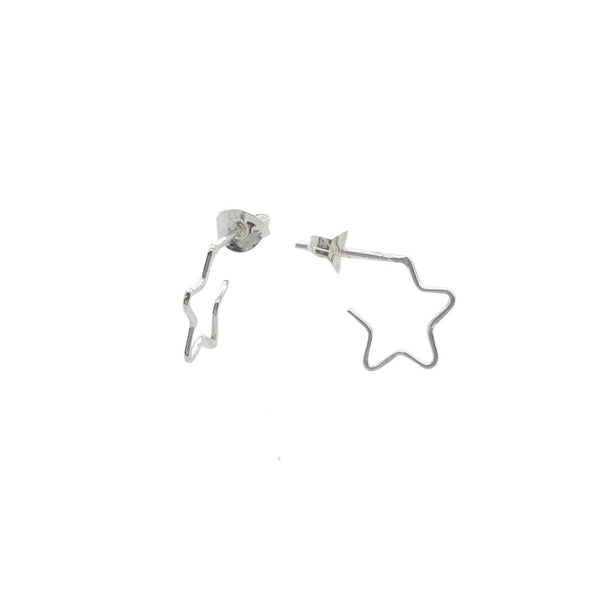 Small Star Huggie Hoop Earrings Sterling Silver - Lucy Ashton Jewellery