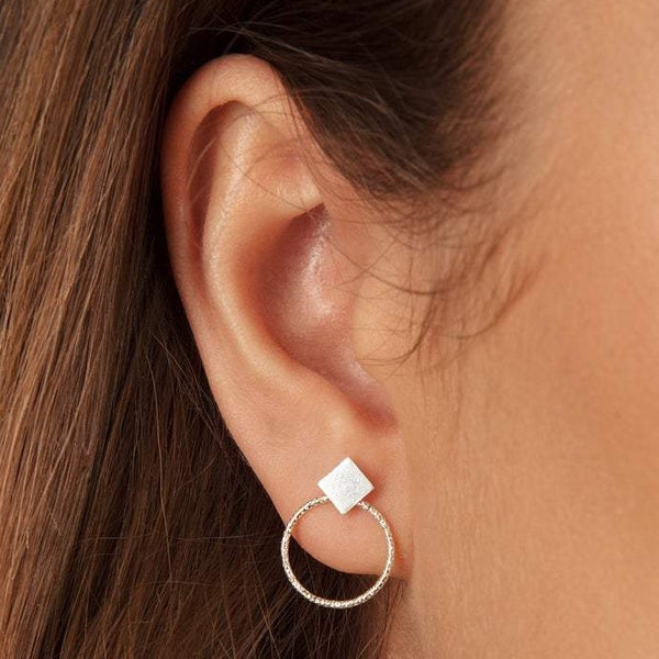 Diamond Stud Earrings and Ear Jackets Sterling Silver - Lucy Ashton Jewellery