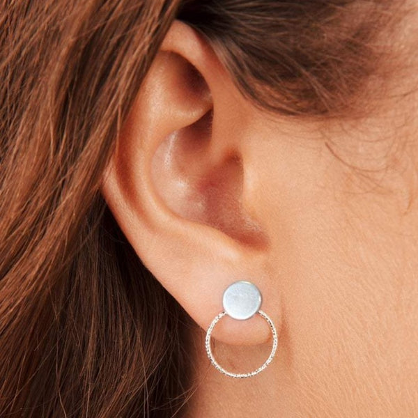 Disc and Circle Stud Earrings and Ear Jackets Sterling Silver - Lucy Ashton Jewellery