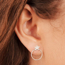 Load image into Gallery viewer, Moon and Star Stud Earrings and Ear Jackets Sterling Silver - Lucy Ashton Jewellery