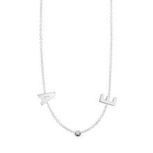 Load image into Gallery viewer, letters on a sterling silver chain, initials necklace, handmade lucy ashton jewellery
