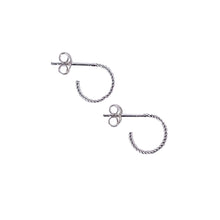 Load image into Gallery viewer, Small Twisted Huggie Hoop Earrings Sterling Silver - Lucy Ashton Jewellery
