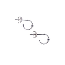 Load image into Gallery viewer, Small Twisted Huggie Hoop and Ball Earrings Sterling Silver - Lucy Ashton Jewellery
