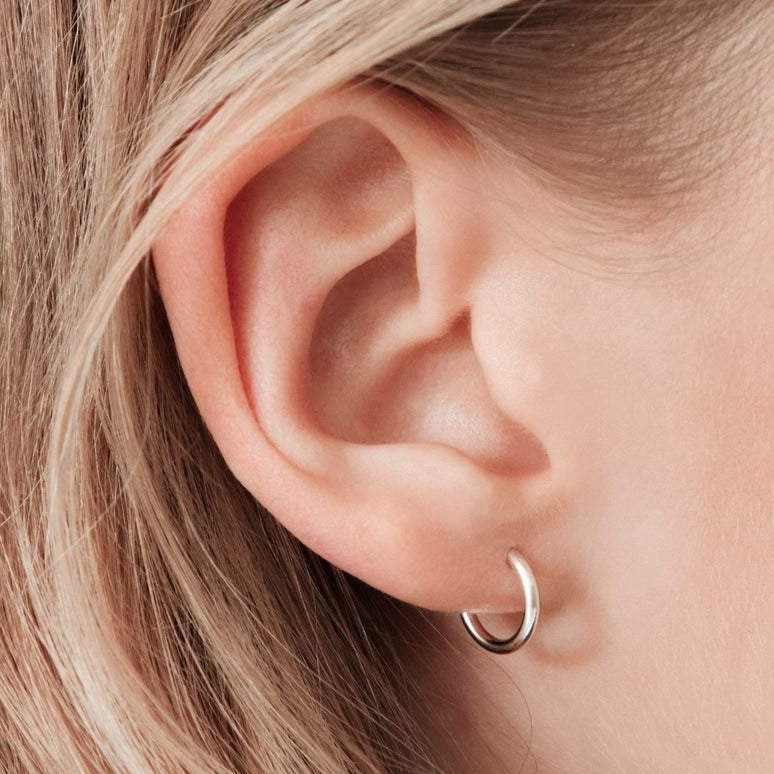 Real silver small hoop earrings store