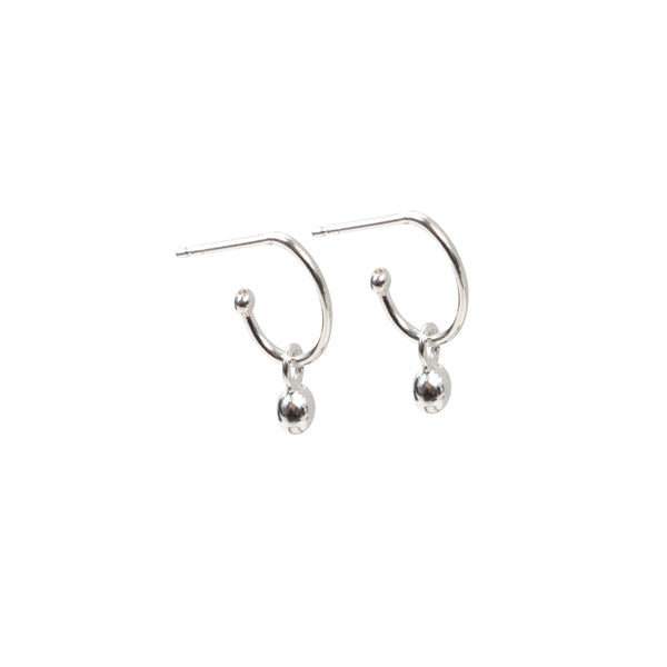 Mini Dot Hoop Earrings Sterling Silver - Lucy Ashton Jewellery