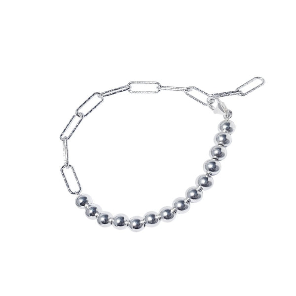 Bead Link Bracelet Sterling Silver - Lucy Ashton Jewellery