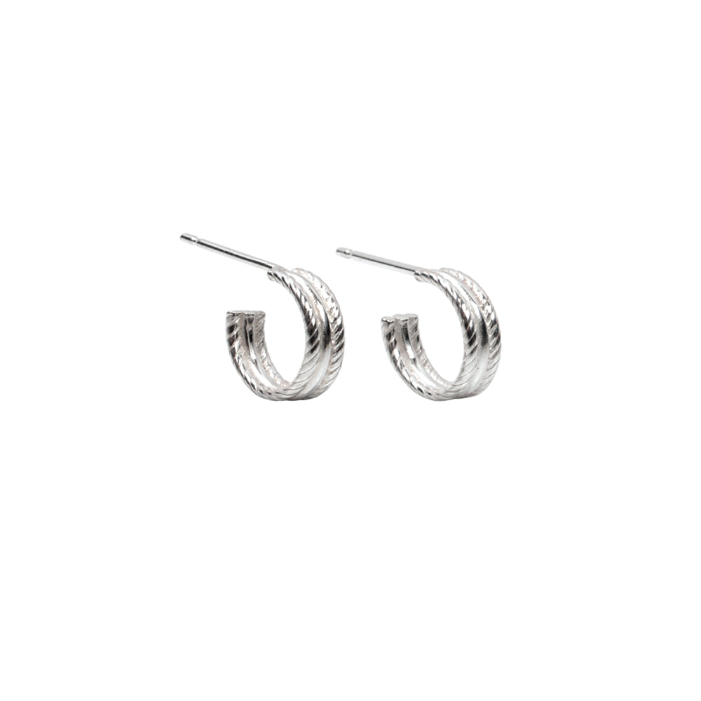 Rope Hoop Earrings Sterling Silver - Lucy Ashton Jewellery