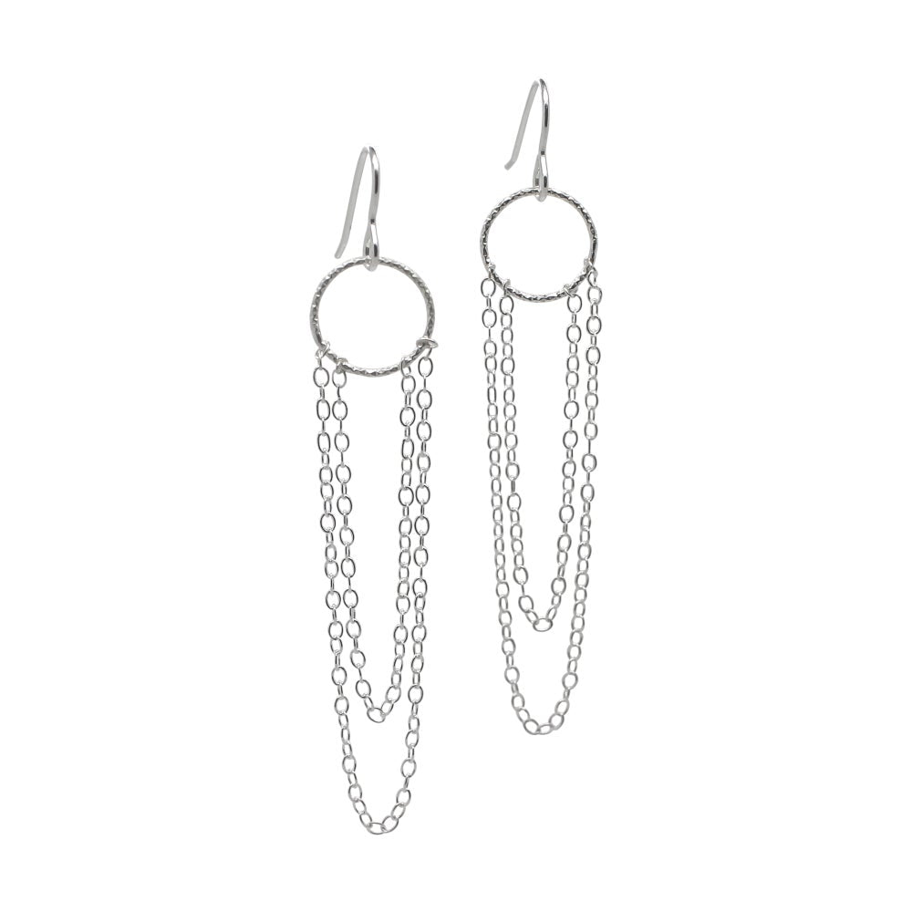 Circle Chain Earrings Sterling Silver - Lucy Ashton Jewellery