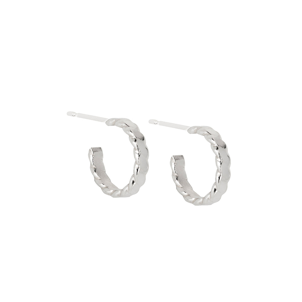 Sterling silver flat hoop on sale earrings