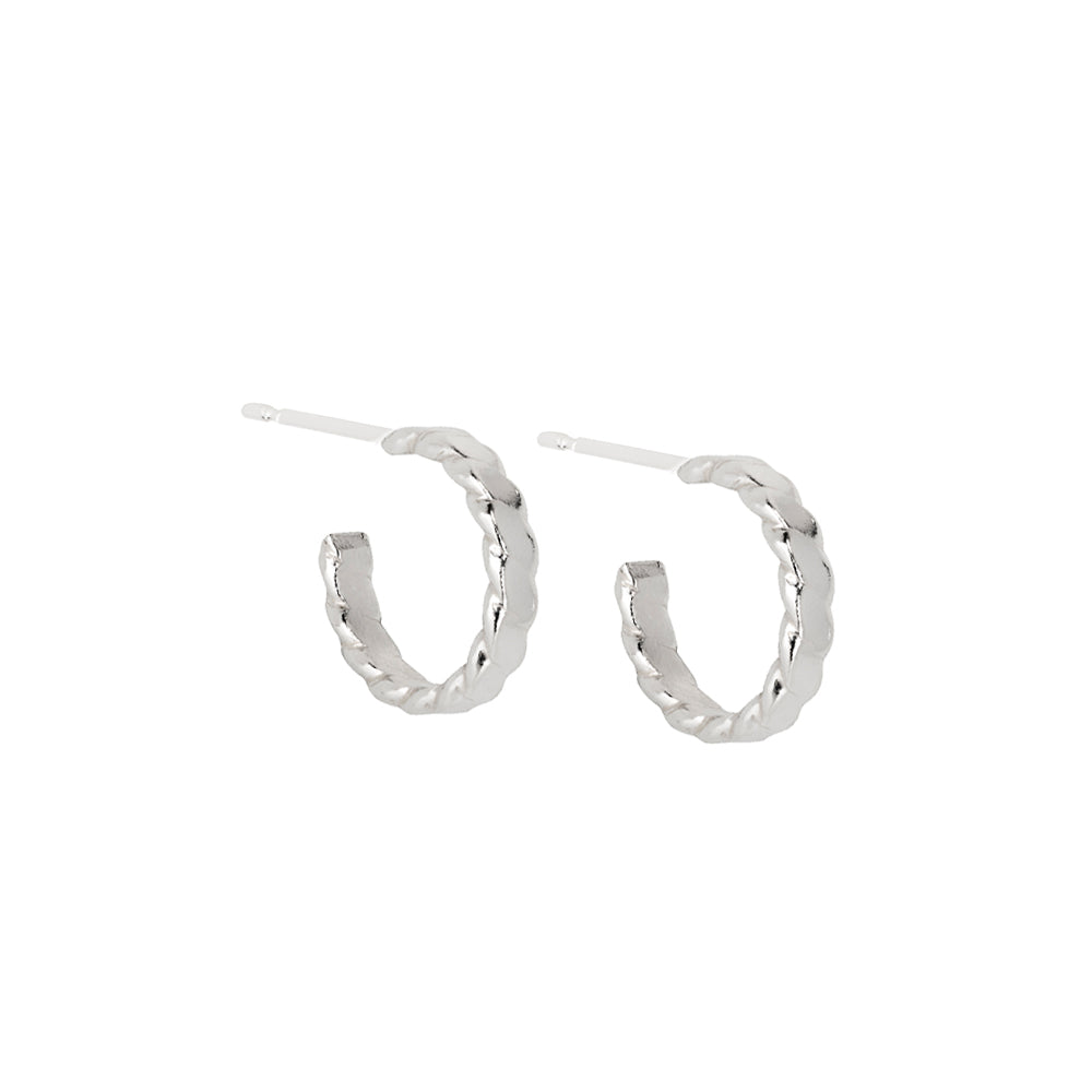 flat rope hoop earrings sterling silver-lucy ashton jewellery