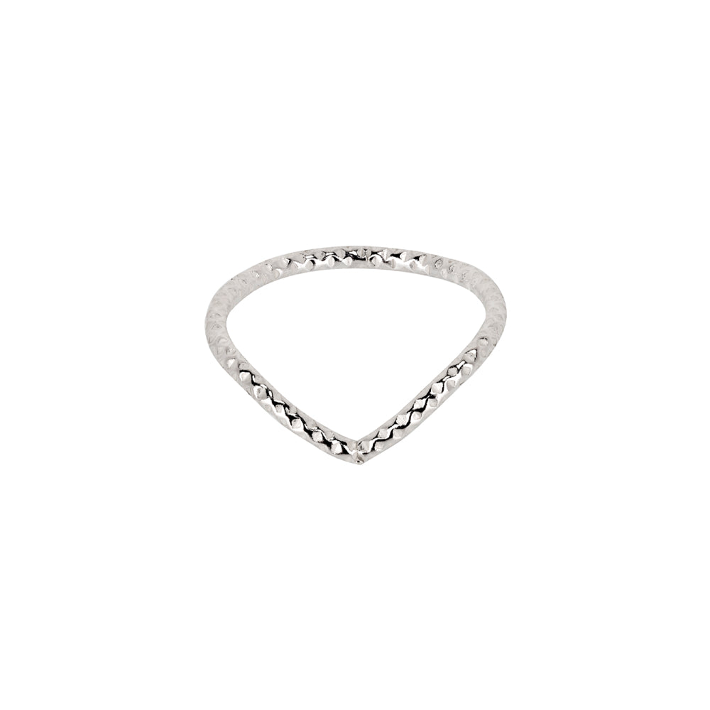 sparkle cut wishbone ring sterling silver- Lucy Ashton Jewellery