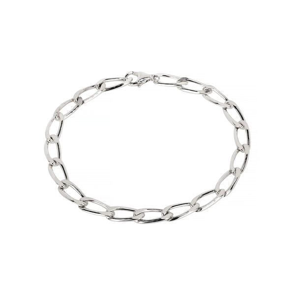 flat curb chain bracelet sterling silver-lucy ashton jewellery