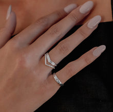 Load image into Gallery viewer, double band wishbone ring sterling silver-Lucy Ashton Jewellery
