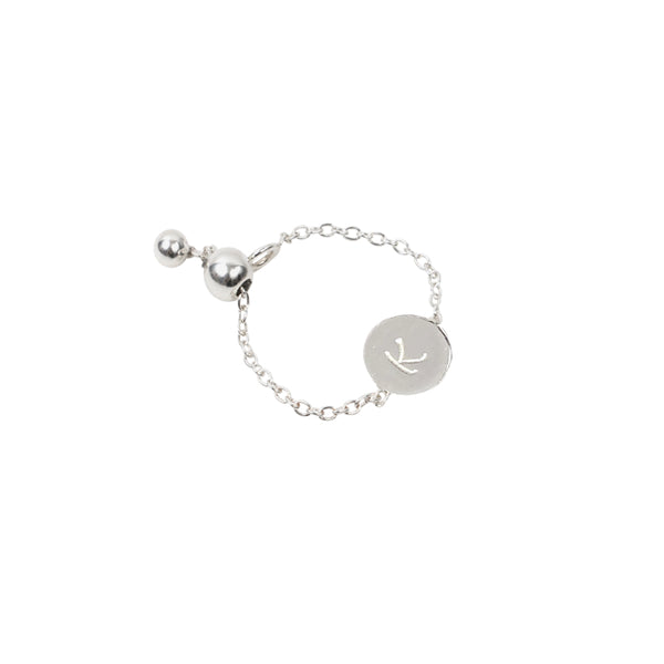 Personalised Initial Chain Ring Sterling Silver - Lucy Ashton Jewellery