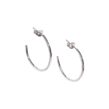 Load image into Gallery viewer, Large Hammered Hoop Earrings Sterling Silver - Lucy Ashton Jewellery
