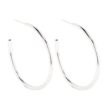 Load image into Gallery viewer, large handmade hoop earrings sterling silver- Lucy Ashton Jewellery
