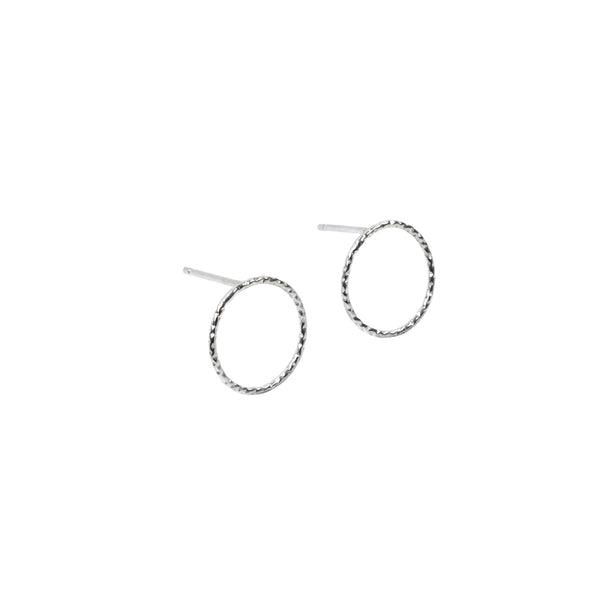 Large Circle Stud Earrings Sterling Silver - Lucy Ashton Jewellery