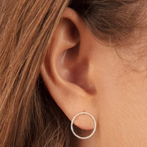 Large Circle Stud Earrings Sterling Silver - Lucy Ashton Jewellery