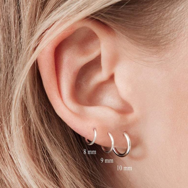 Small Huggie Hoop Earrings Sterling Silver - Lucy Ashton Jewellery
