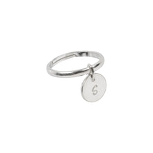 Load image into Gallery viewer, Personalised Initial Coin Ring Sterling Silver - Lucy Ashton Jewellery
