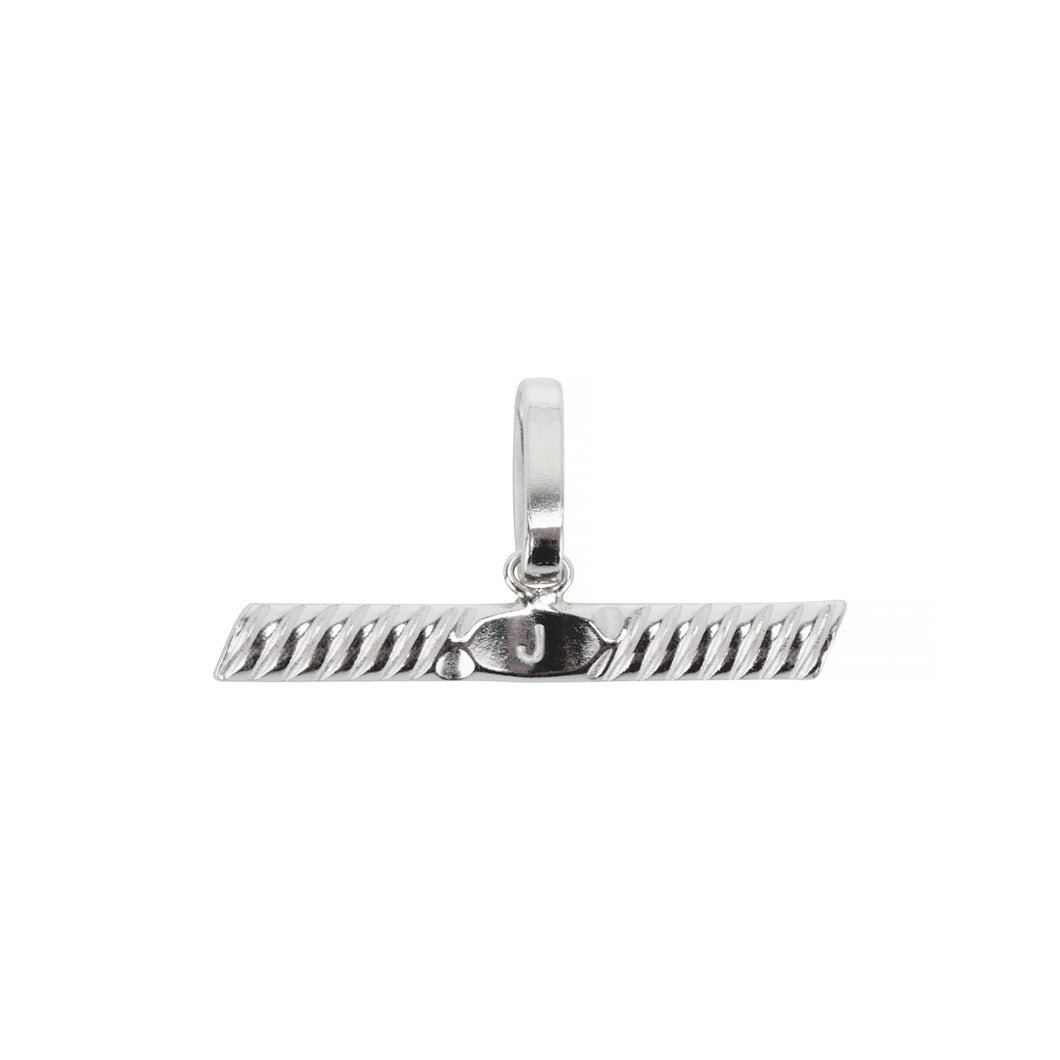 personalised t-bar initial charm sterling silver-Lucy Ashton Jewellery