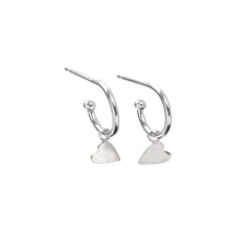 Load image into Gallery viewer, Mini Heart Hoop Earrings Sterling Silver - Lucy Ashton Jewellery
