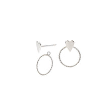 Load image into Gallery viewer, Heart Stud Earrings and Ear Jackets Sterling Silver - Lucy Ashton Jewellery
