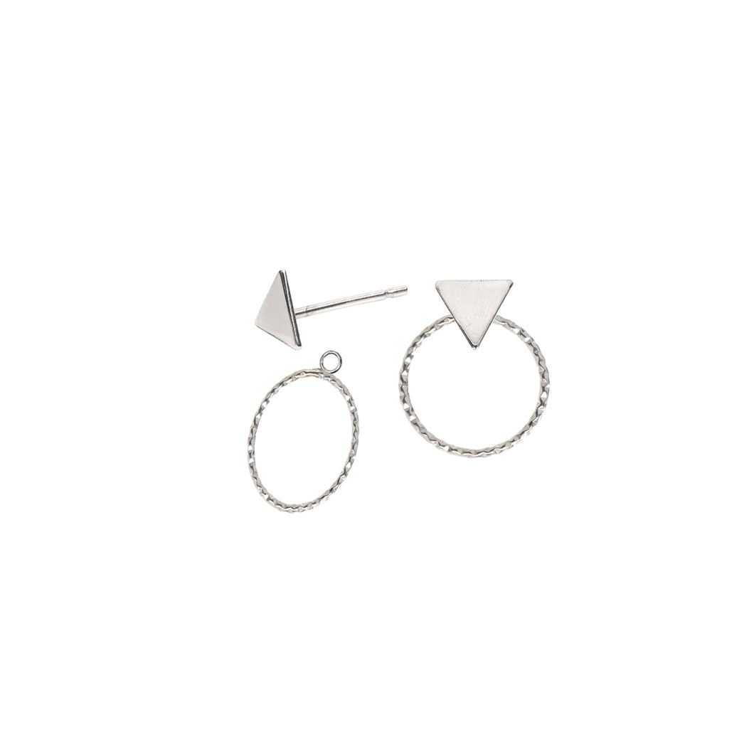 Triangle Stud Earrings and Ear Jackets Sterling Silver - Lucy Ashton Jewellery