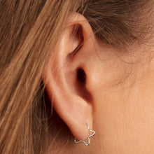 Load image into Gallery viewer, Small Star Huggie Hoop Earrings Sterling Silver - Lucy Ashton Jewellery
