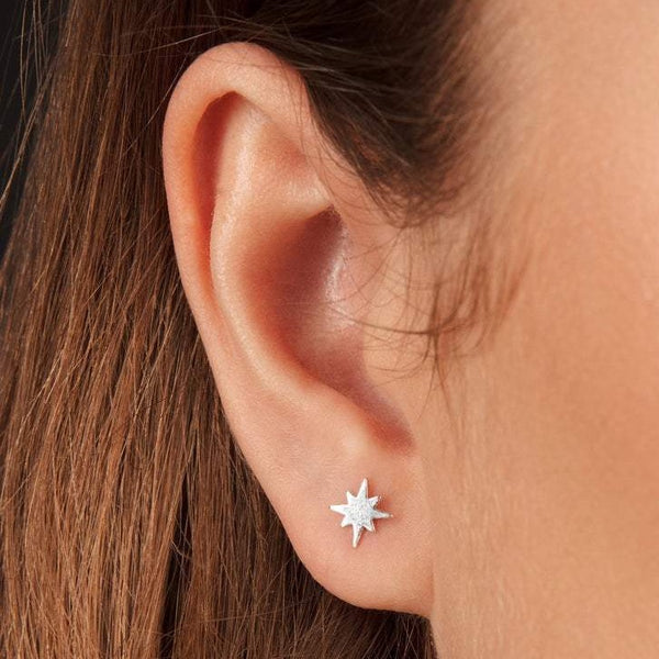 Tiny Star Stud Earrings Sterling Silver - Lucy Ashton Jewellery