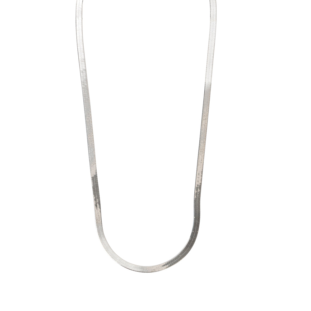 Flat Snake Chain Necklace Sterling Silver - Lucy Ashton Jewellery