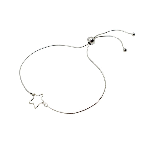 Open Star Adjustable Bracelet Sterling Silver - Lucy Ashton Jewellery